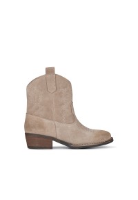 Beige Wildleder-Westernstiefel für Mädchen