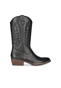 Zwarte Leren Cowboylaarzen voor Dames