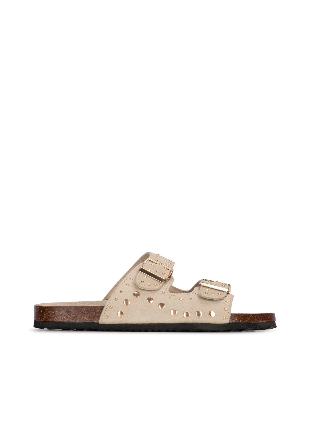 Beige Damen-Sandalen aus Wildleder – Emmie