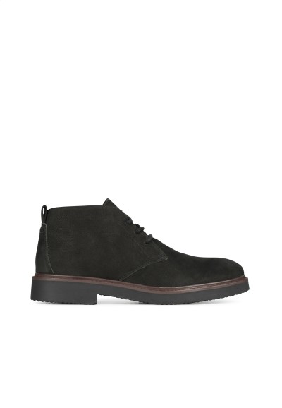 Black Suede Lace-Up Shoes for Men