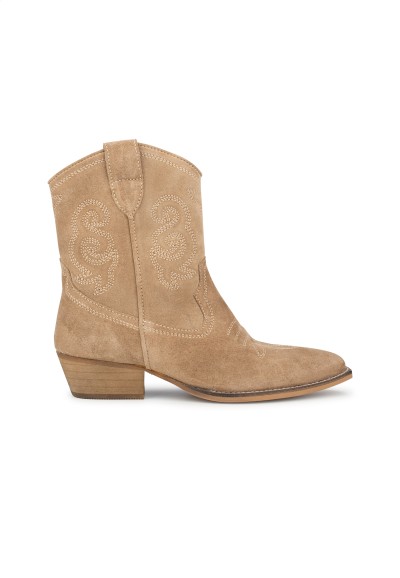 Beige Suède Cowboylaarzen voor Dames