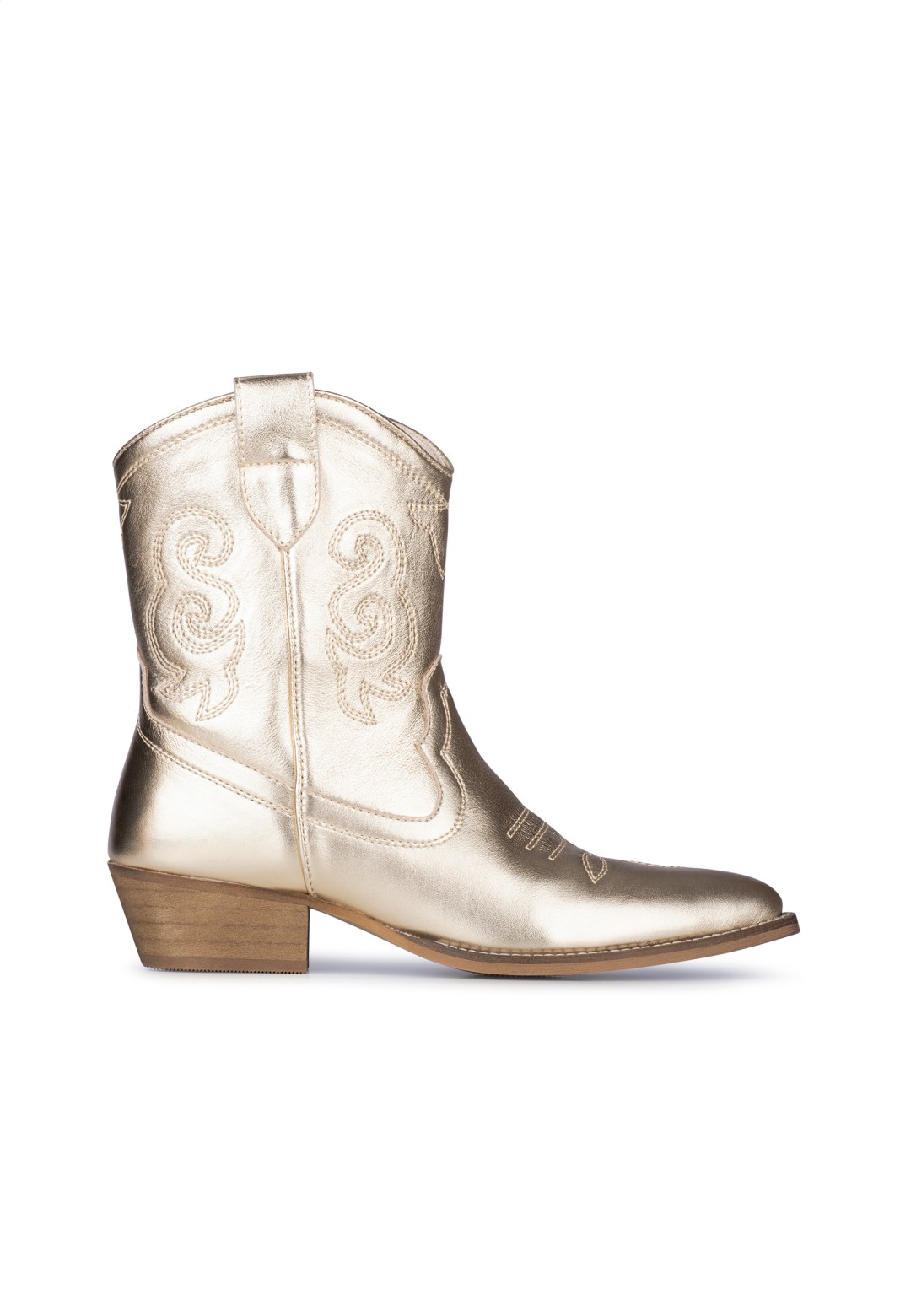 Gold Leather Cowboy Boots for Women