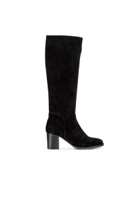 Black Suede Knee-High Boots for Women