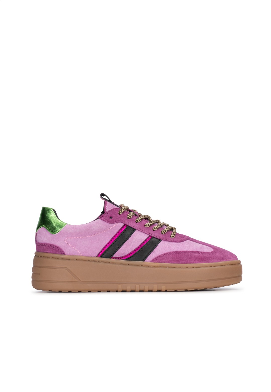 Roze Suède en Leren Sneakers voor Dames