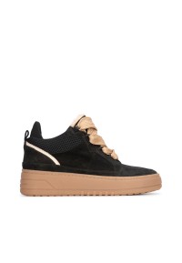 Black Suede Chunky Sneakers for Women