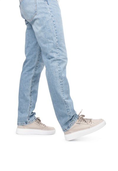 PS Poelman suede men’s sneaker worn – side view