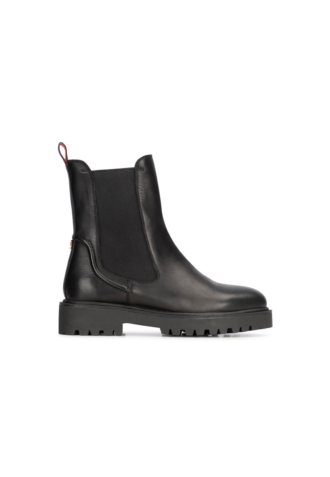 Black Leather Chelsea Boots for Women