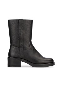 Schwarze Leder-Stiefeletten für Damen