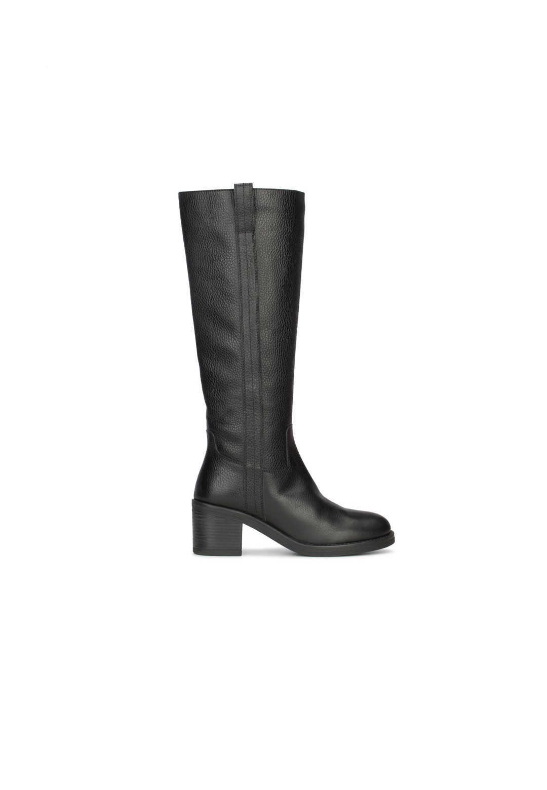 Zwarte Leren Hoge Laars voor Dames