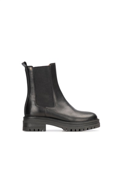 Schwarze Leder-Chelsea-Boots für Mädchen