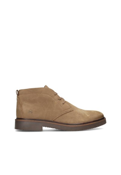 Taupe Suede Lace-Up Shoes for Men