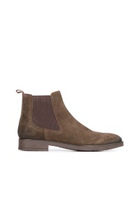 Bruine suede  chelsea laarzen voor heren met een hak van 3 cm.