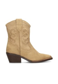 Beige Cowboystiefel aus Wildleder für Damen