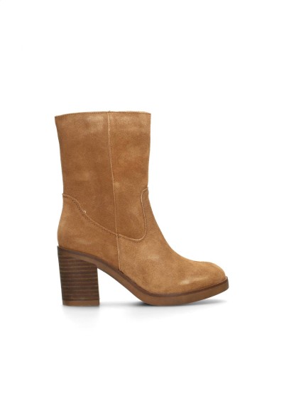 Camel Suede Ankle Boots for Women