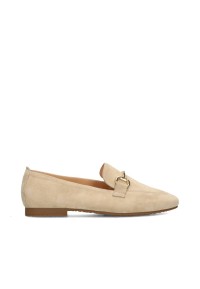 Beige Suede Loafers for Women