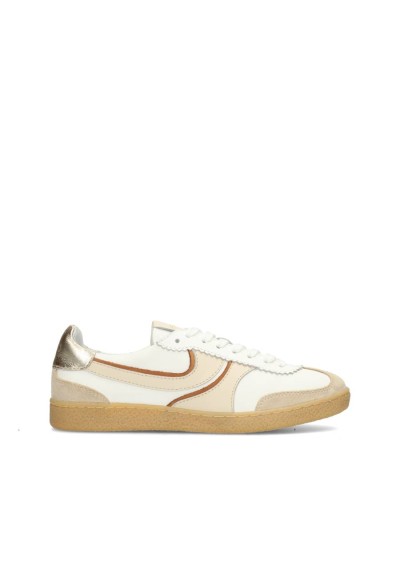 White Sneakers with Suede Details for Women