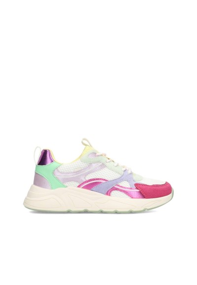 colorful women's imitation leather sneakers