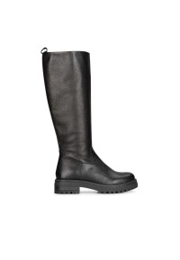 Schwarze Damenstiefel aus Leder – Monk