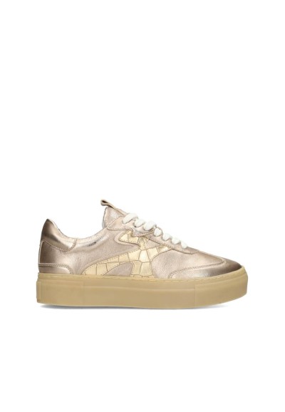 Gouden Leren Sneakers voor Dames