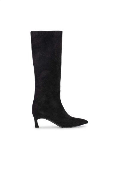 Black Women's Boots in Faux Suede