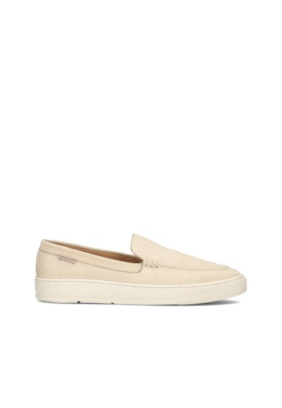 Beige Suede Loafers for Men