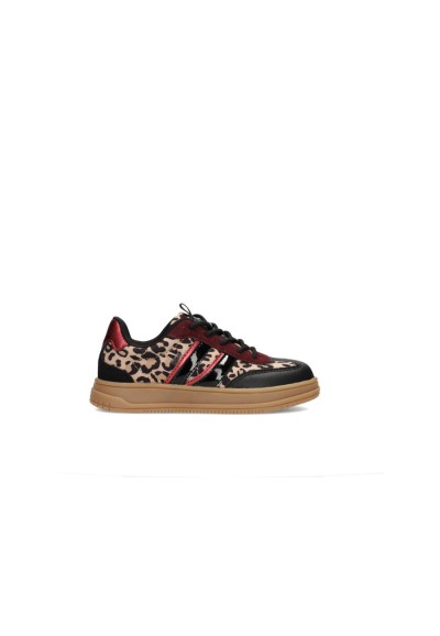 POSH by Poelman NALA girls' sneaker with leopard print and red accents – side view
