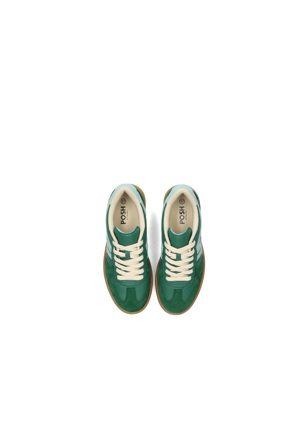 Bovenaanzicht van JUNA sneaker met nette veters