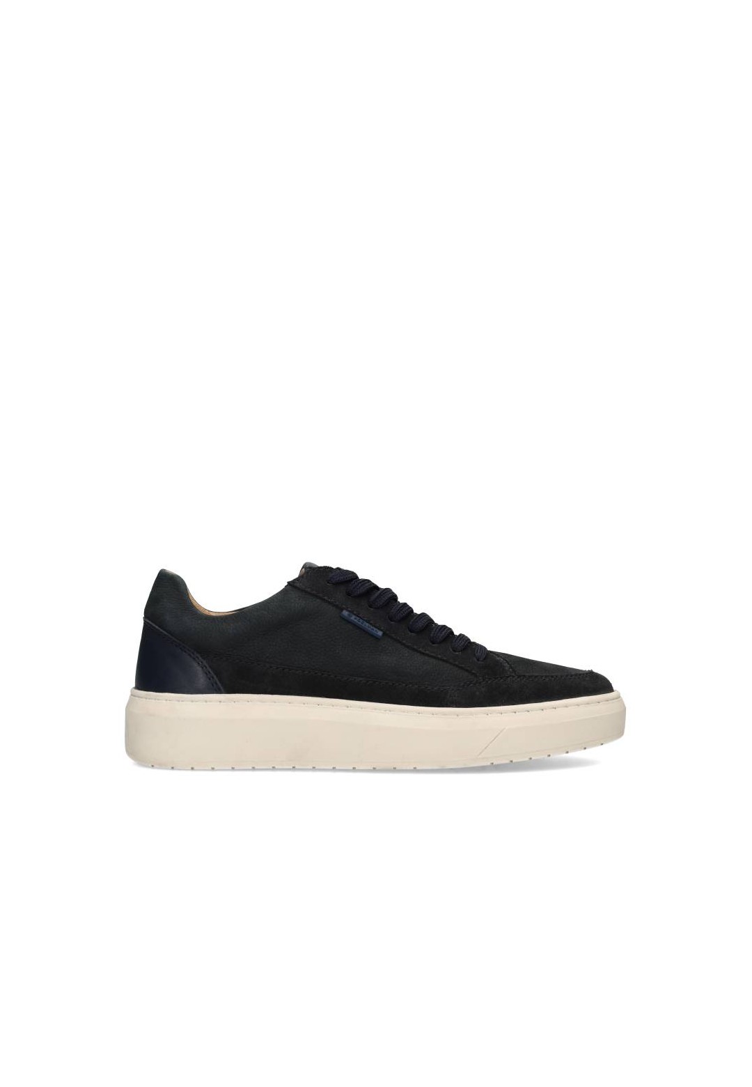 PS Poelman Enzo zwarte suède heren sneaker – zijaanzicht