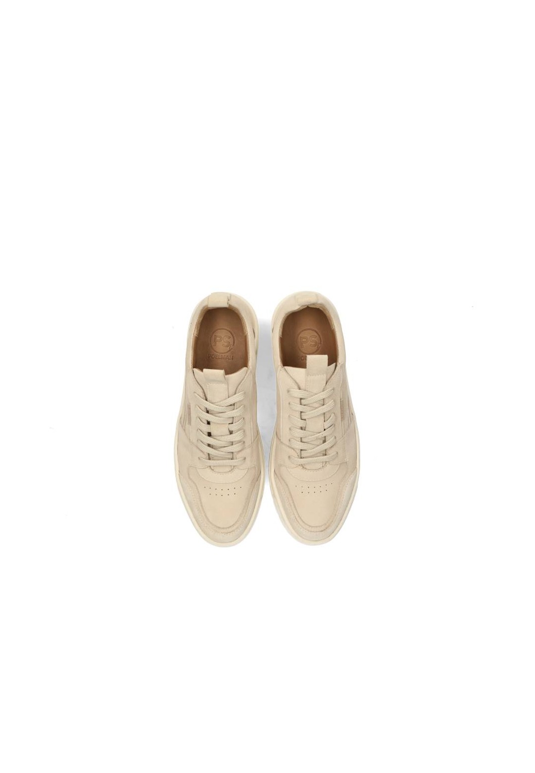 Beige Ivar heren sneaker – bovenaanzicht van trendy casual schoenen