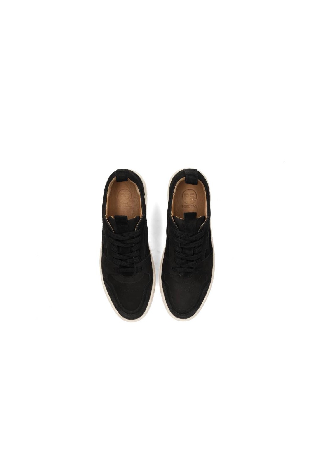 Zwarte suède Ivar heren sneaker – bovenaanzicht van trendy casual schoenen