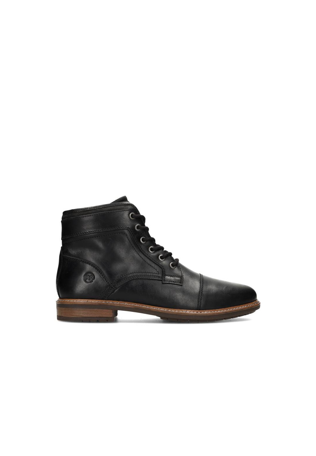 Black Joni men’s lace-up shoe – stylish high leather shoe for everyday wear