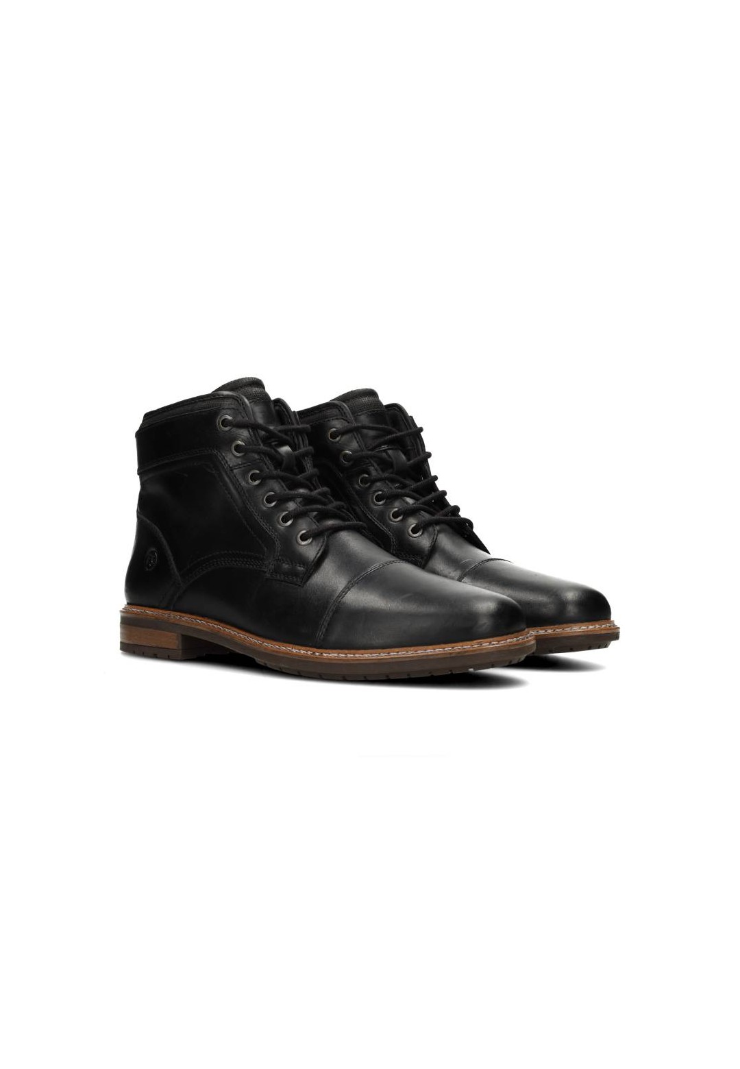 Zwarte leren Joni heren veterschoenen – comfortabele en elegante hoge schoenen