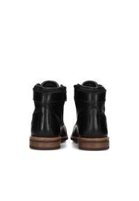 Joni heren veterschoenen zwart leer – achteraanzicht van stijlvolle hoge schoenen
