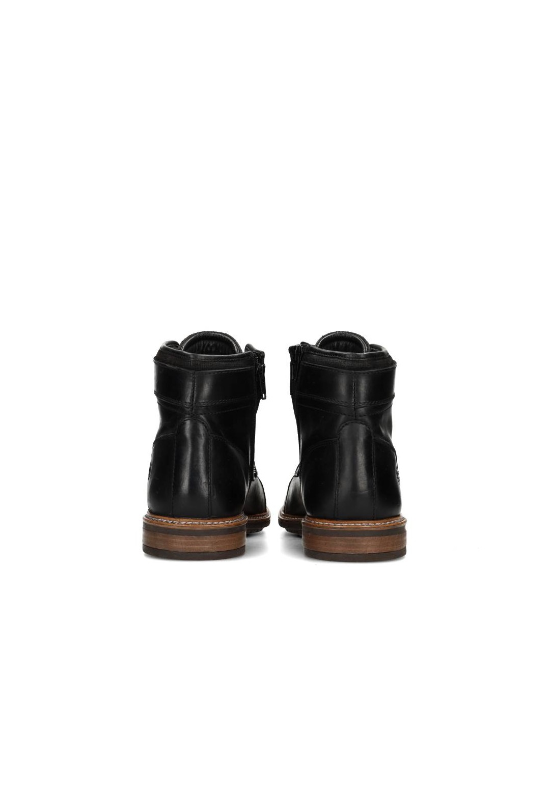 Joni heren veterschoenen zwart leer – achteraanzicht van stijlvolle hoge schoenen