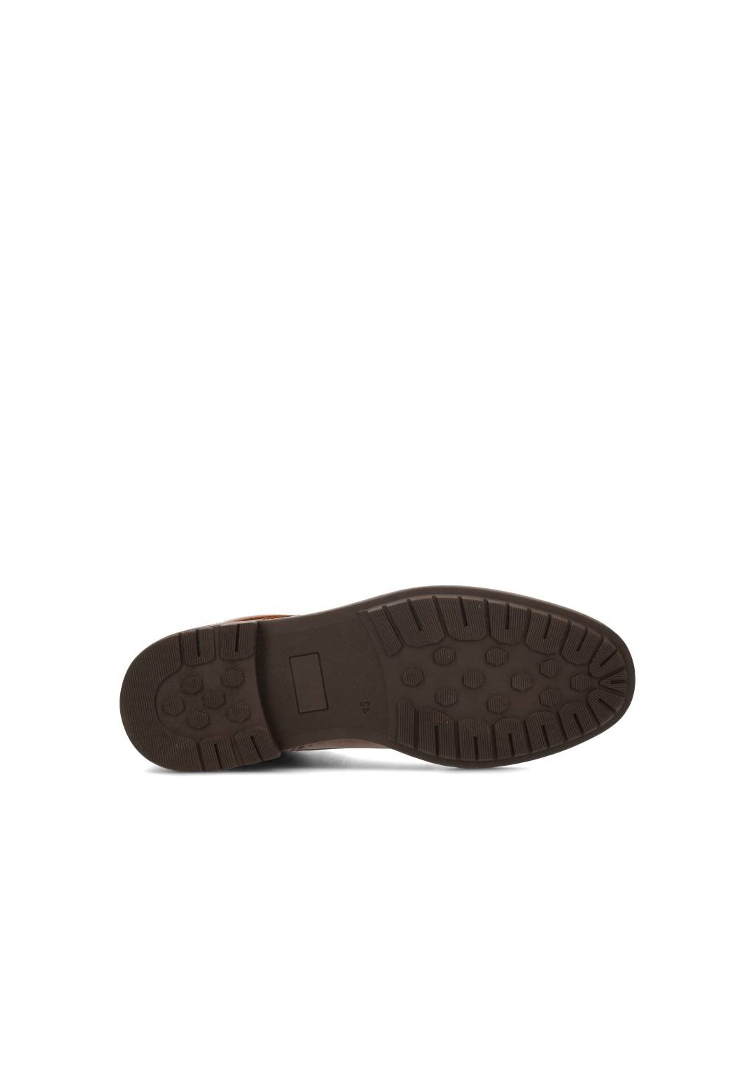Joni heren veterschoenen bruin leer – detail van duurzame zool met grip