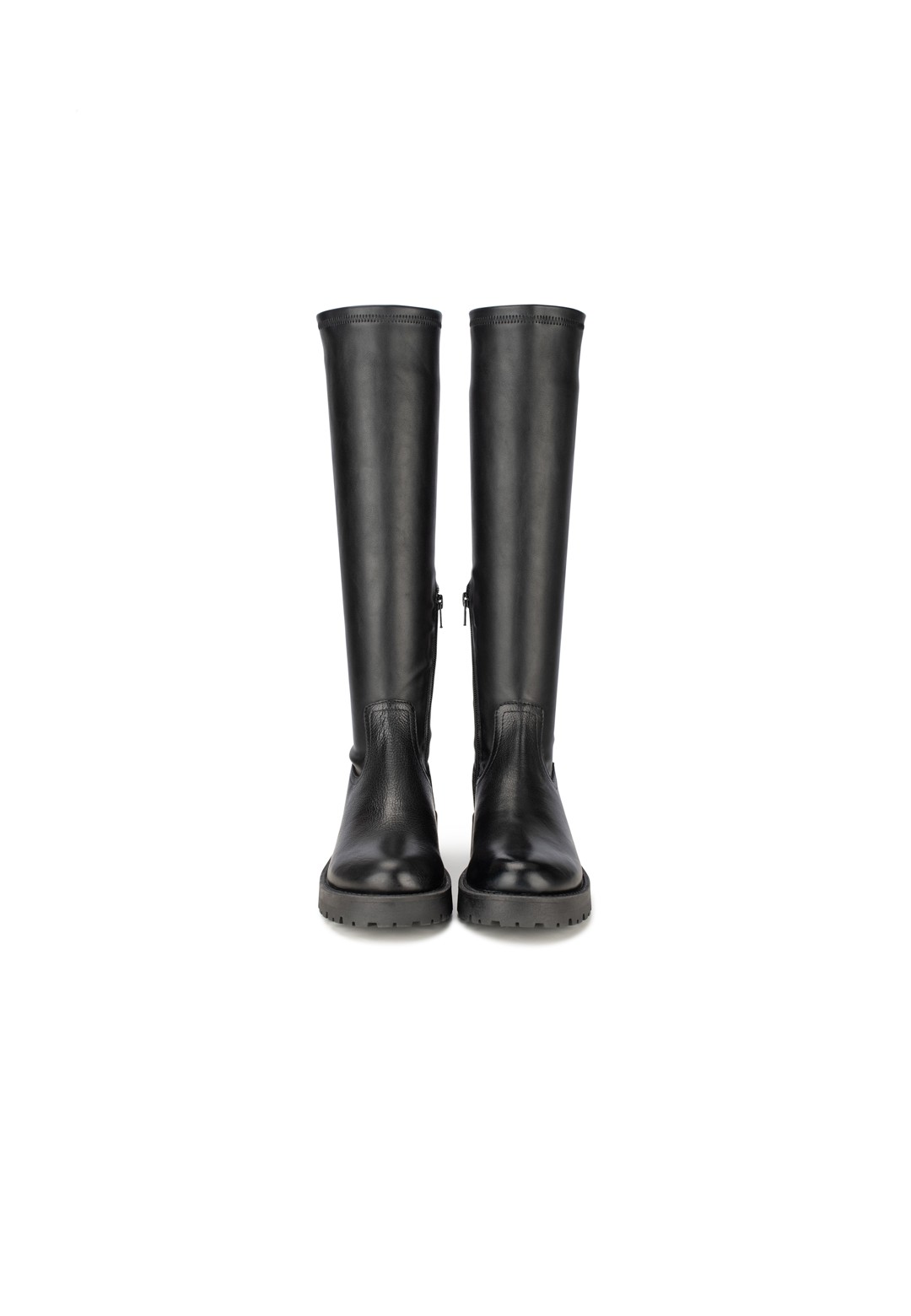 HABOOB ICONIC Collection – paar zwarte leren laarzen Paris, vooraanzicht