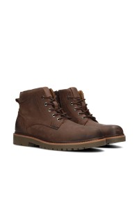 Toni heren veterschoenen bruin – schuin vooraanzicht van stoere leren schoenen