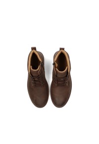 Toni heren veterschoenen bruin – bovenaanzicht van stevige leren schoenen