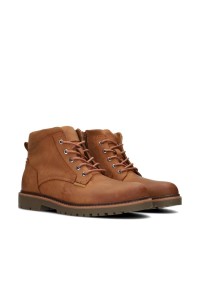 Lichtbruine Toni heren veterschoenen – schuin zijaanzicht van stoere leren schoenen