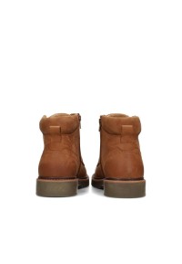Toni heren veterschoenen cognac leer – achteraanzicht van hoge leren schoenen