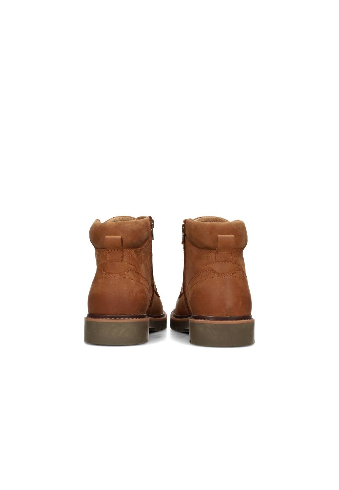 Toni heren veterschoenen cognac leer – achteraanzicht van hoge leren schoenen