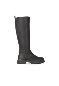 Zijkant van de PS Poelman JAE laars, close-up van de schacht en chunky zool