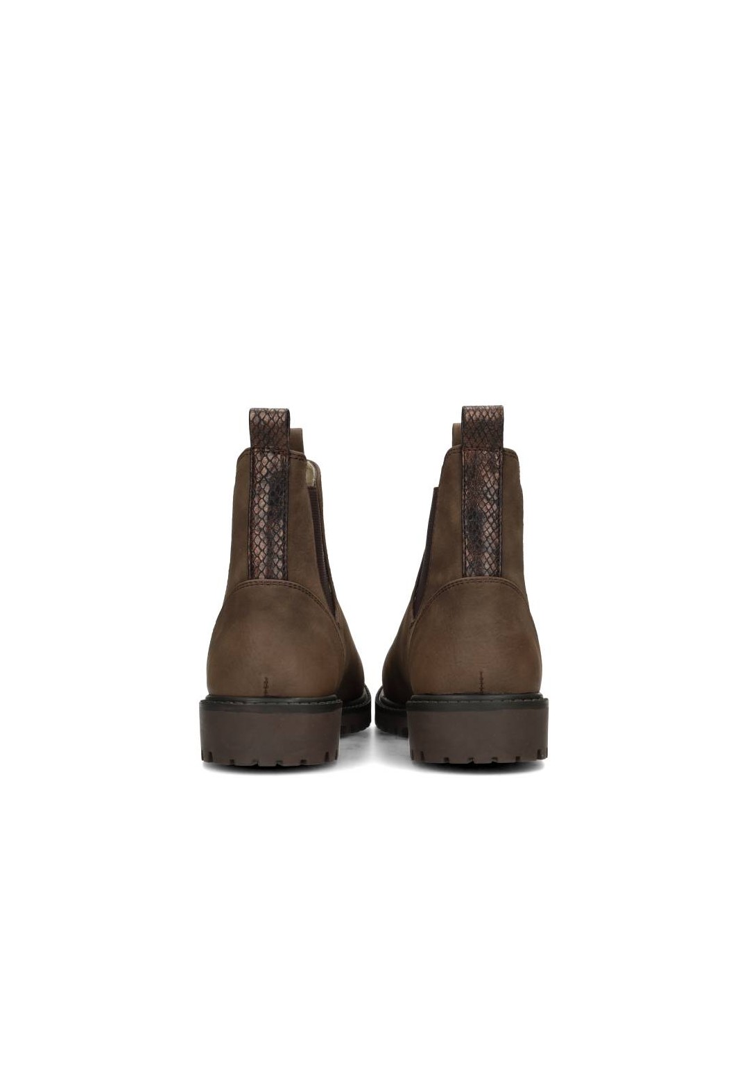 Achteraanzicht van beide RAYA boots met zicht op hiel en schacht