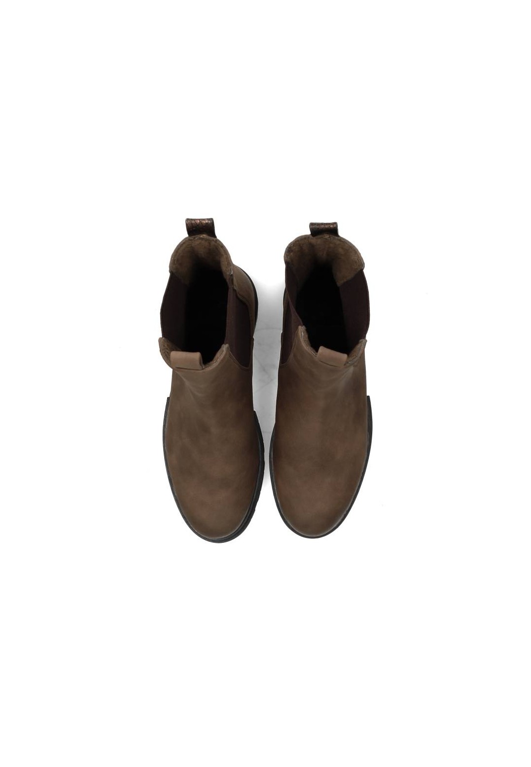 Top view of the SOPHIE boots with visible fleece lining