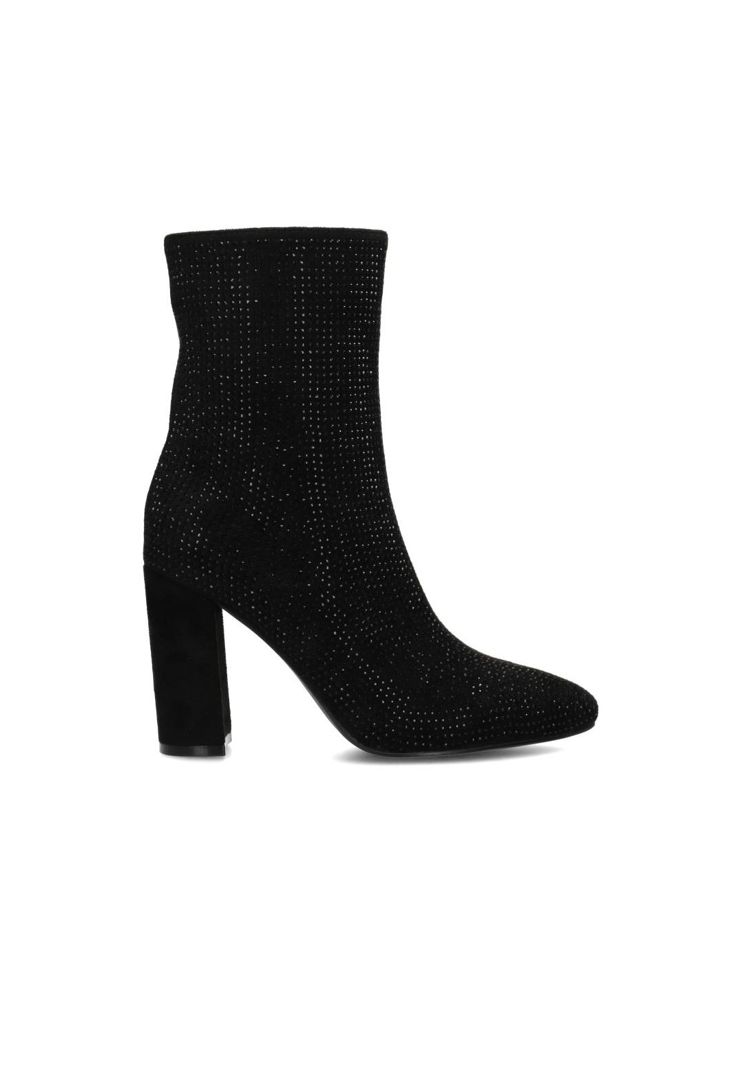 Black EVELYN ankle boot by POSH by Poelman with glitter fabric – side view