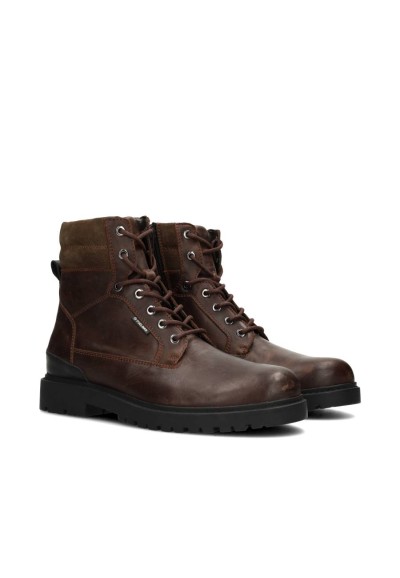 Toni heren veterschoenen bruin – schuin zijaanzicht van stevige leren schoenen