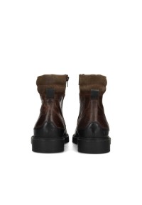 Bruine Toni heren veterschoenen – achteraanzicht van hoge leren schoenen