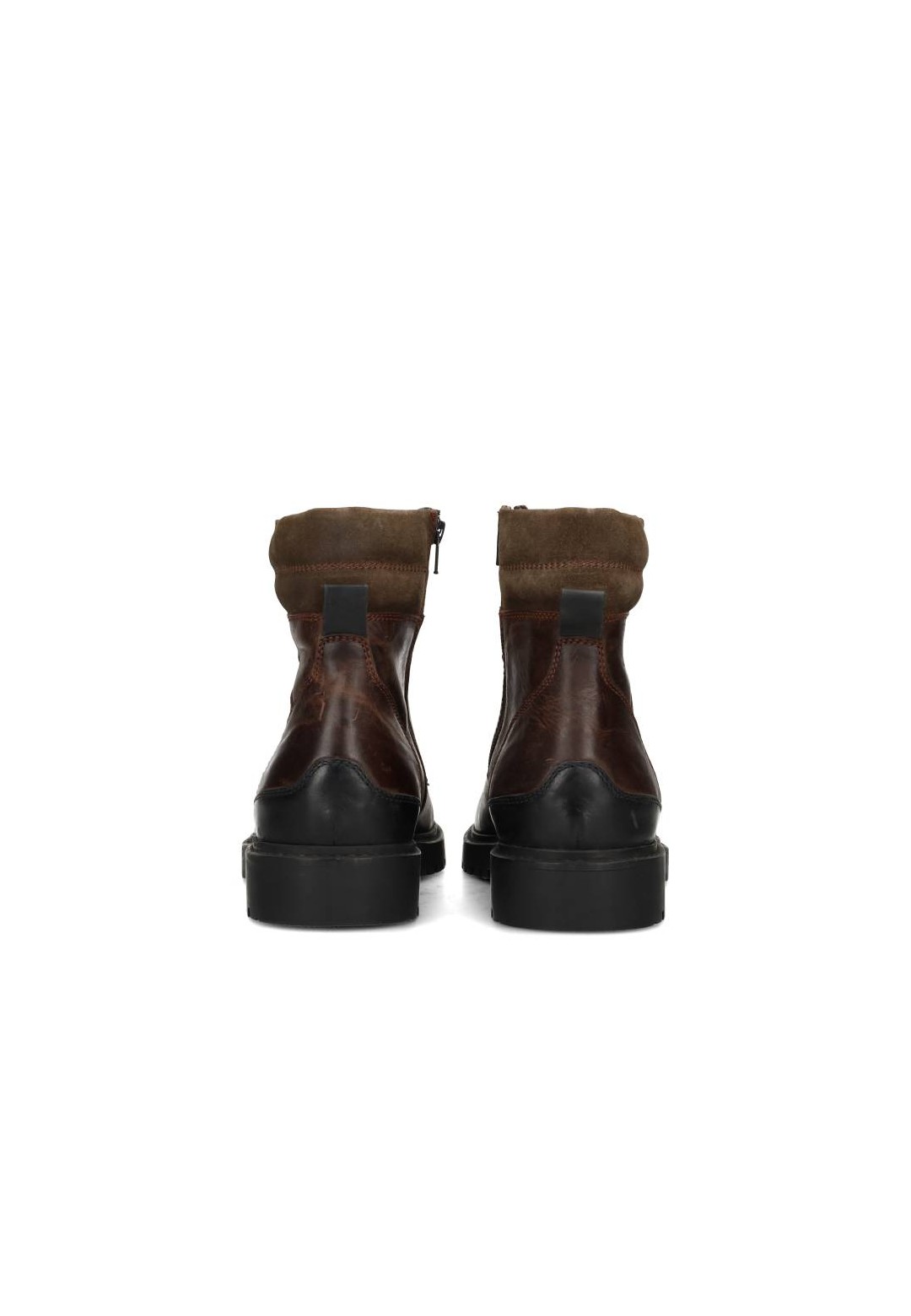Bruine Toni heren veterschoenen – achteraanzicht van hoge leren schoenen