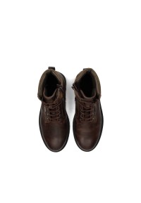 Toni heren veterschoenen bruin leer – bovenaanzicht van robuuste schoenen