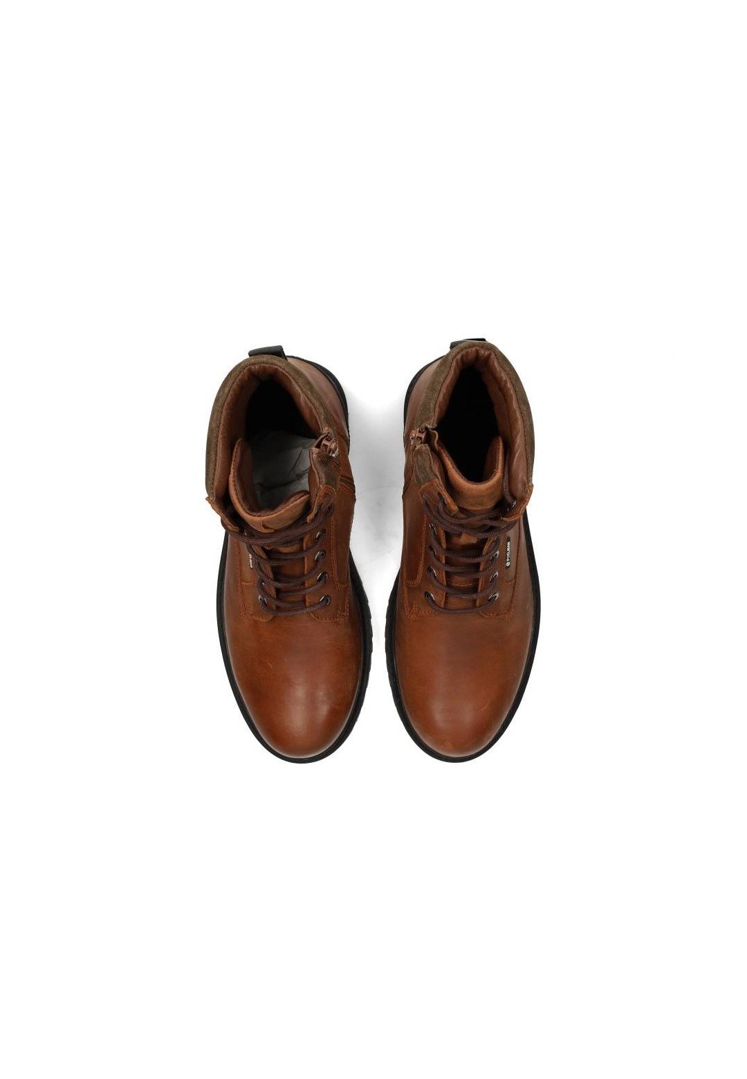 Cognac bruine Toni heren veterschoenen – bovenaanzicht van elegante leren schoenen